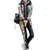 2 шт. комплект женщин костюм зима Casacos Femininos 2015 новая коллекция весна осень Большой размер цветочные печатный свободного покроя парка ( пальто + брюки ) WAT270