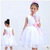 Бесплатная доставка дети девочек летнее платье детей белое свадебное платье вечернее платье детей сценическое шоу девушок цветка платье