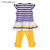 Retail 2015 New Girls Clothing Sets Baby Kids Clothes Children Clothing  2 PCS Set Short Sleeve Striped T Shirt +Pants CF104 комплекты одежды для девочек