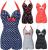 СЗТ Hot Sexy Купальники Женщины Vintage Style One piece Dot Печати Лук узел Милая Купальник Strappy Плюс Размер М ~ 4XL