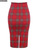 Женщины классический красный плед высокой талией миди юбка карандаш с задней сплит 2015 весной горячая распродажа в наличии Bodycon колен одежда